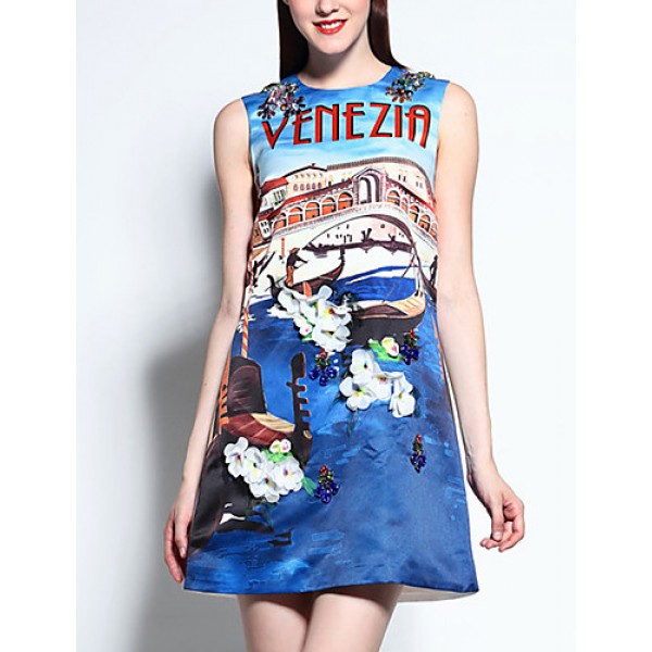 Women's Casual/Daily Street chic A Line Dress,Prin...
