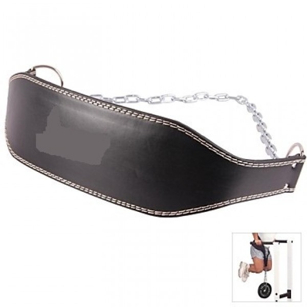 Leather Dipping Belt Padded Weight Lifting Heavy D...