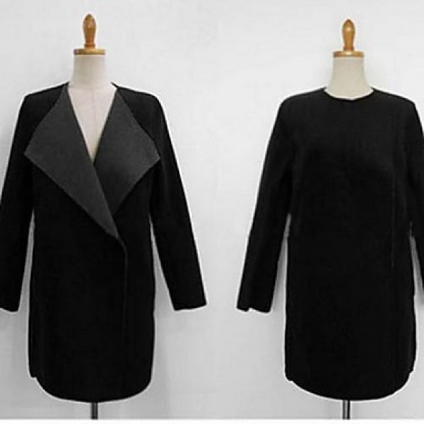 Maternity Long Trench Coat , Casual Long Sleeve Wool