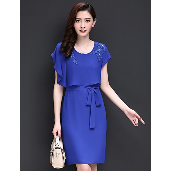 Women's Going out Vintage / Simple Sheath / Chiffo...