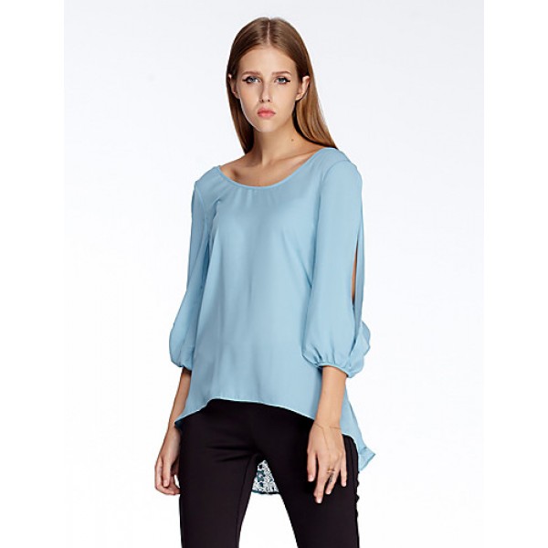 Women's Going out Simple Summer Blouse,Solid Round...