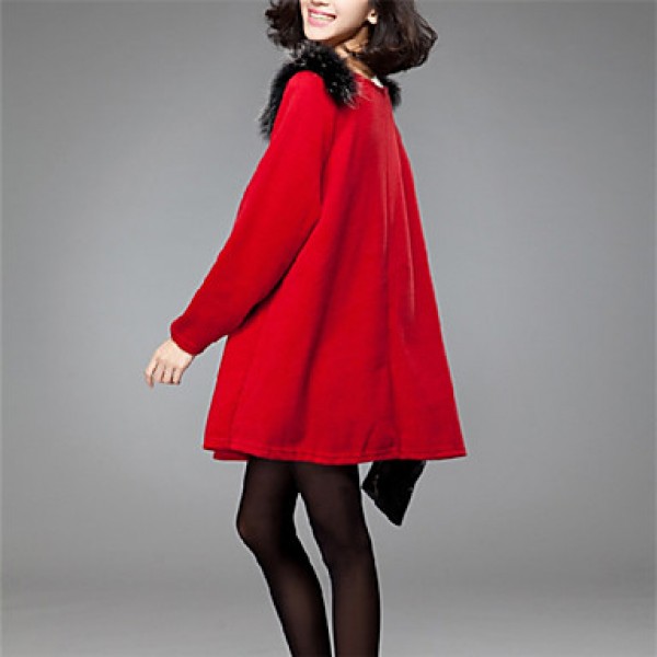 Maternity Long Coat , Casual / Party / Work / Plus Sizes Long Sleeve Cotton / Knitwear